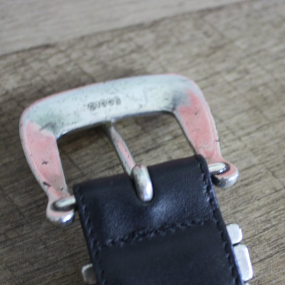 Vtg. Lands End Leather Belt with Silver Buckle 🌵36 - Picture 7 of 9